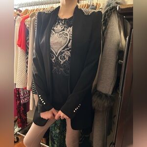 Zara Black Tailored Blazer With spikes for Outing Professional Occasions SZ S